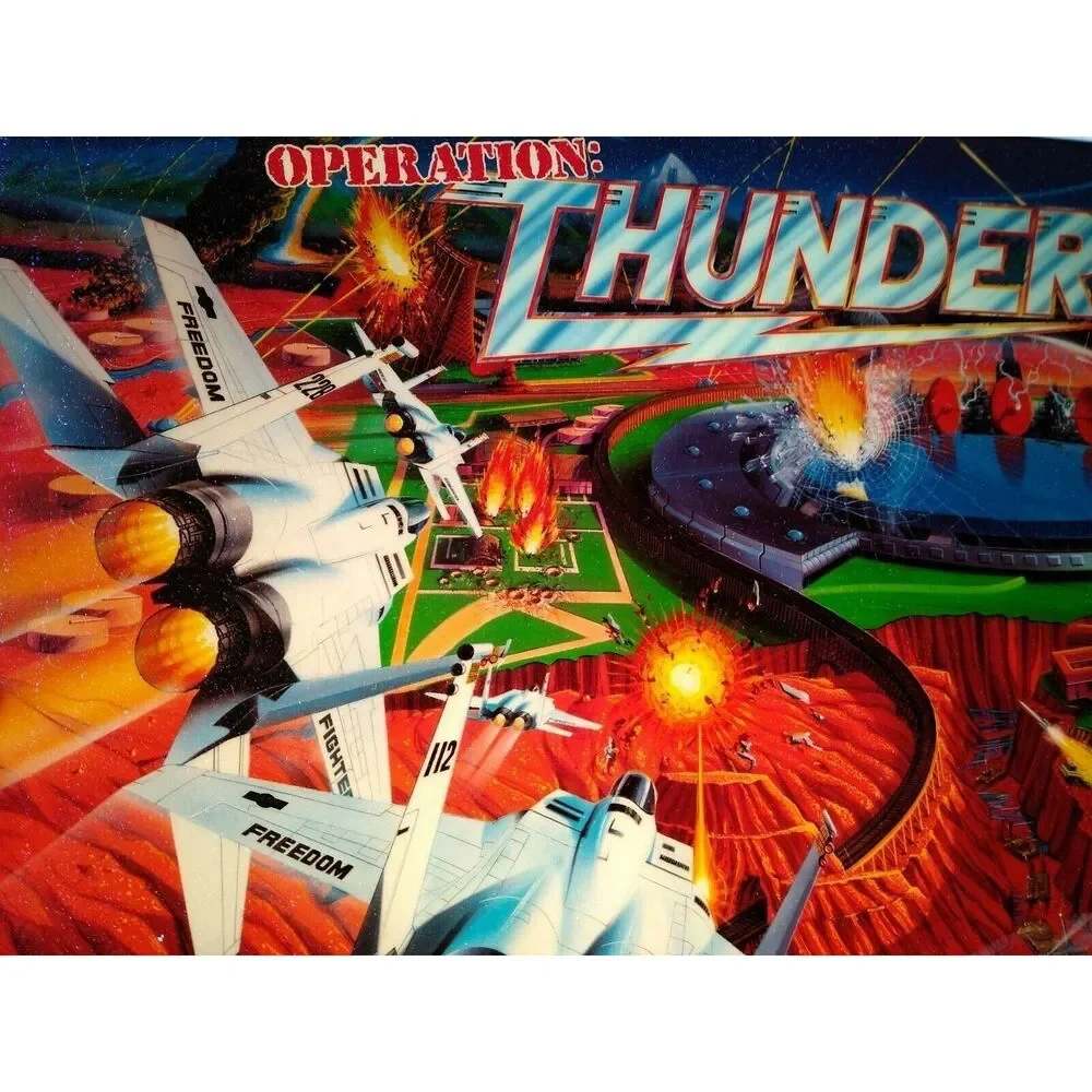 Operation Thunder Pinball Game TRANSLITE Art Sheet 1992 Original NOS